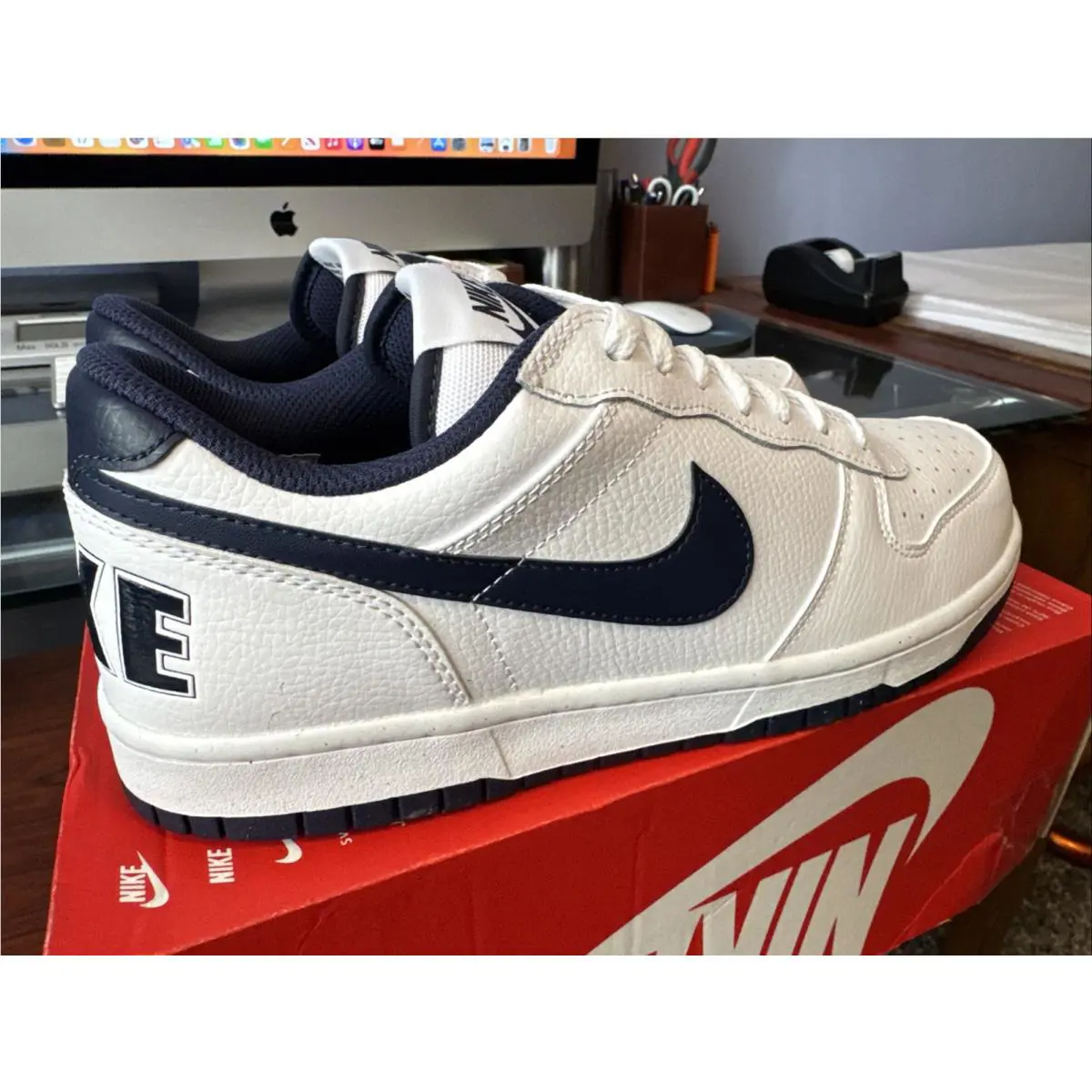 Nike shoes - Nike Big Nike - Big - 355152-140 - White/Midnight Navy (UPC: 0912018581887) 15