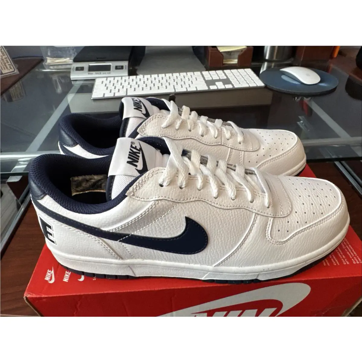 Nike shoes - Nike Big Nike - Big - 355152-140 - White/Midnight Navy (UPC: 0912018581887) 18