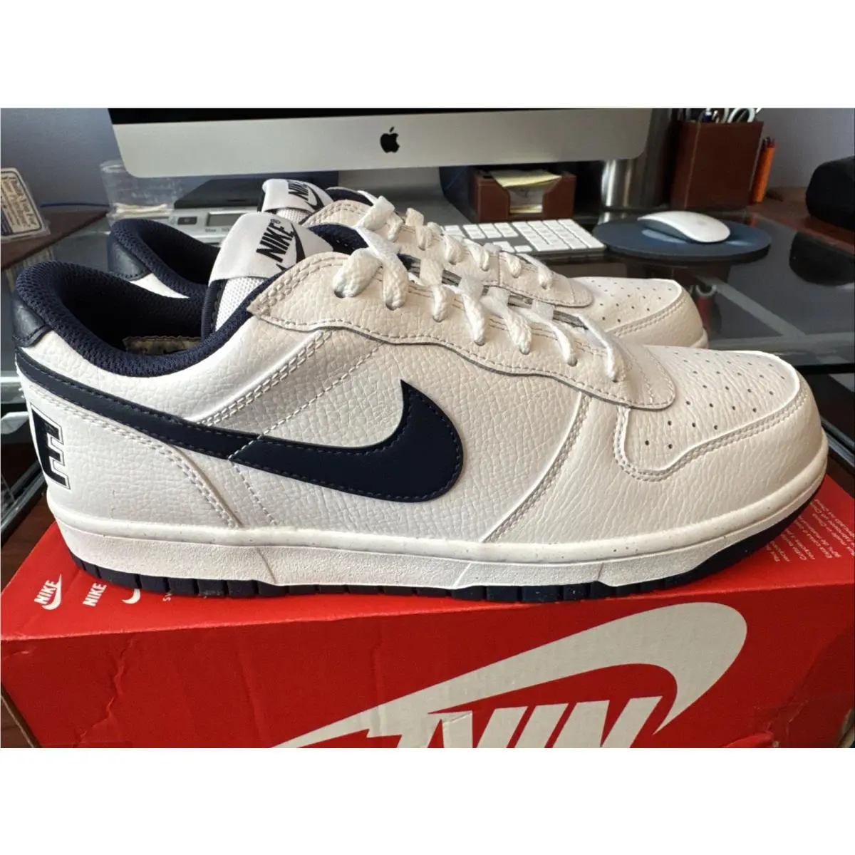 Nike shoes - Nike Big Nike - Big - 355152-140 - White/Midnight Navy (UPC: 0912018581887) 19