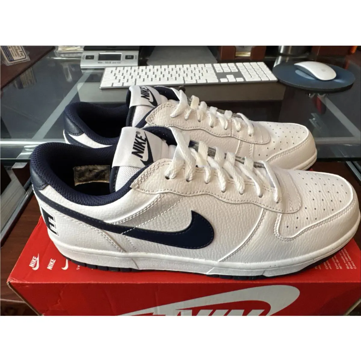 Nike shoes - Nike Big Nike - Big - 355152-140 - White/Midnight Navy (UPC: 0912018581887) 2