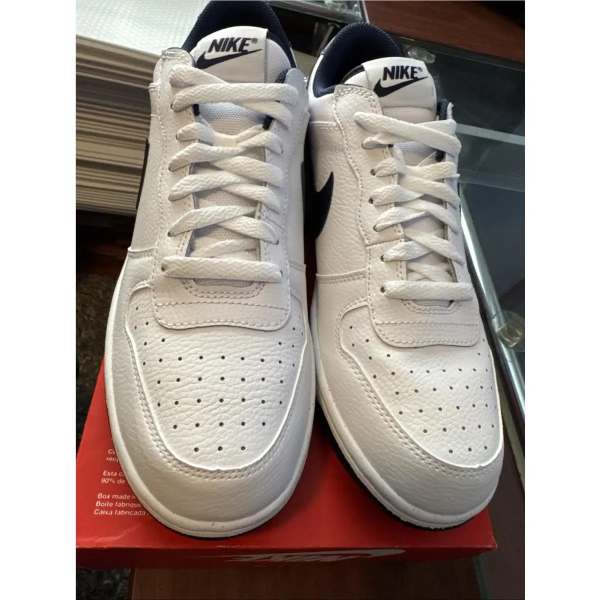 Nike shoes - Nike Big Nike - Big - 355152-140 - White/Midnight Navy (UPC: 0912018581887) 6