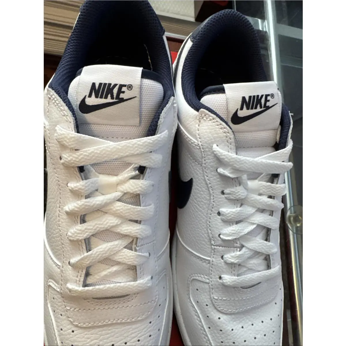 Nike shoes - Nike Big Nike - Big - 355152-140 - White/Midnight Navy (UPC: 0912018581887) 7