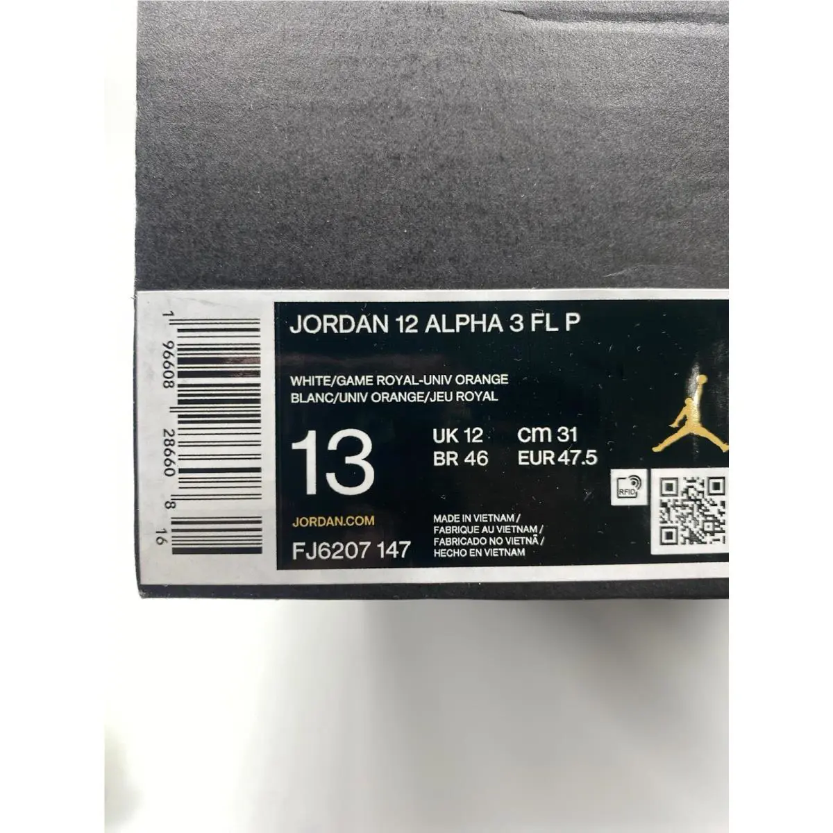 Nike shoes - Jordan Alpha - Alpha - FJ6207 147 - White/Game Royal-Univ Orange (UPC: 196608286608) 6