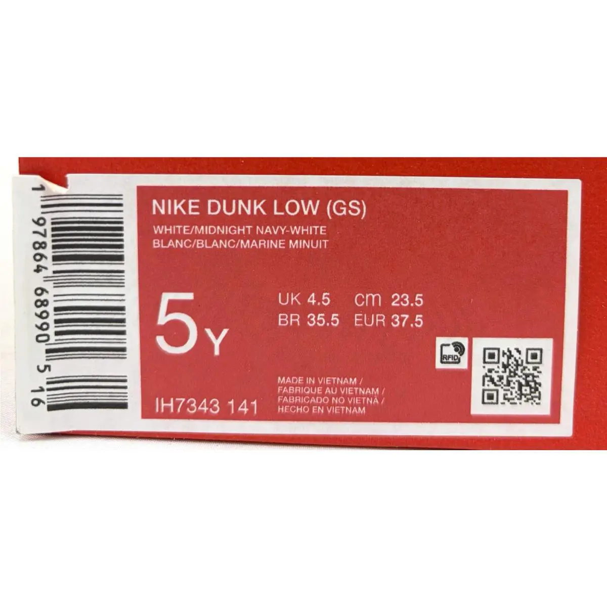 Nike shoes - Dunk Low Gs - Dunk Low - IH7343-141 - White/Midnight Navy (UPC: 197864689905) 12