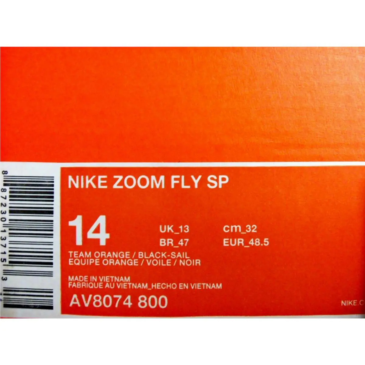 Nike shoes - ZOOM FLY - ZOOM FLY - AV8074-800 - Orange (UPC: 887230137153) 3