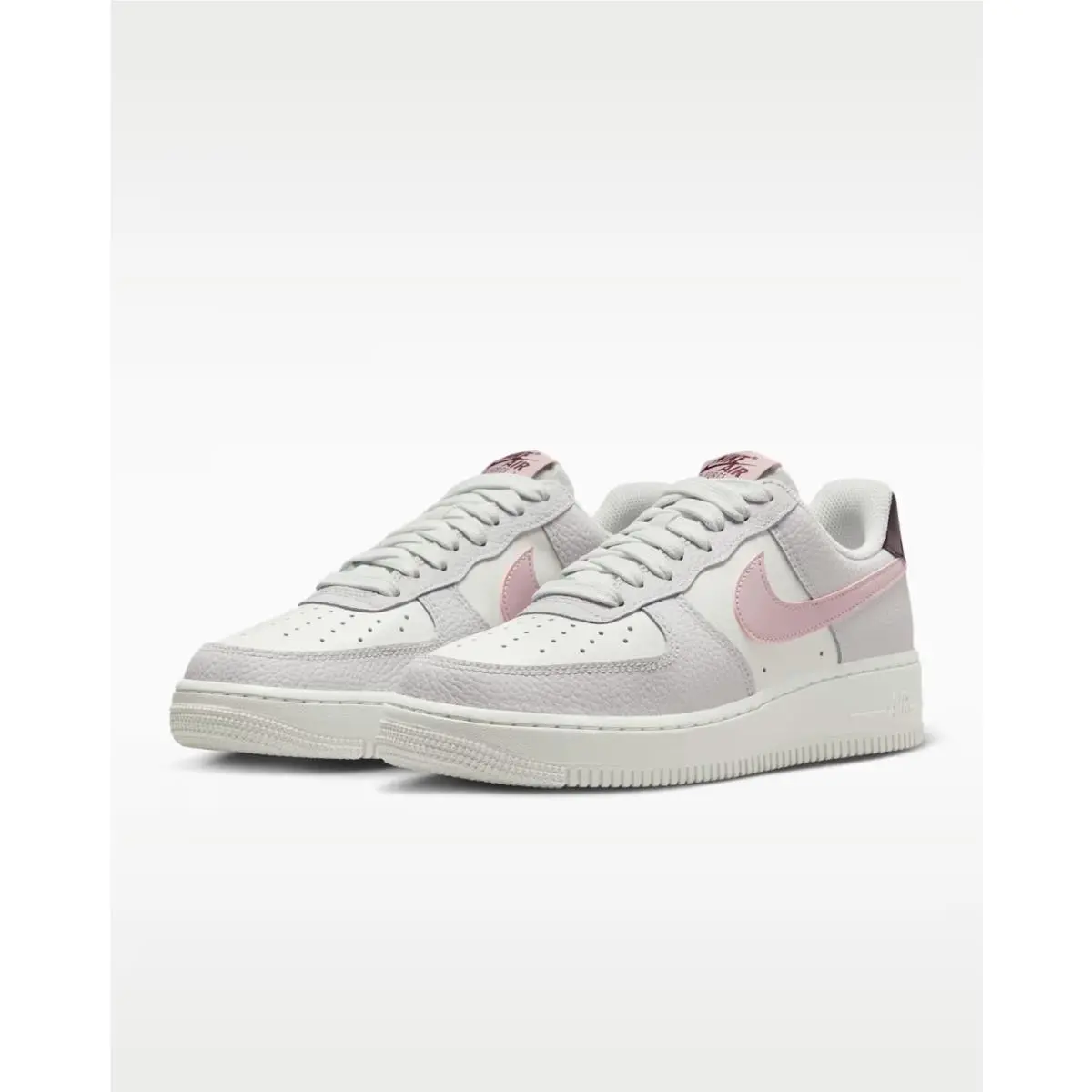 Nike Air Force 1 `07 Women`s Casual Shoes IM6024-121 White/grey/burgundy 7