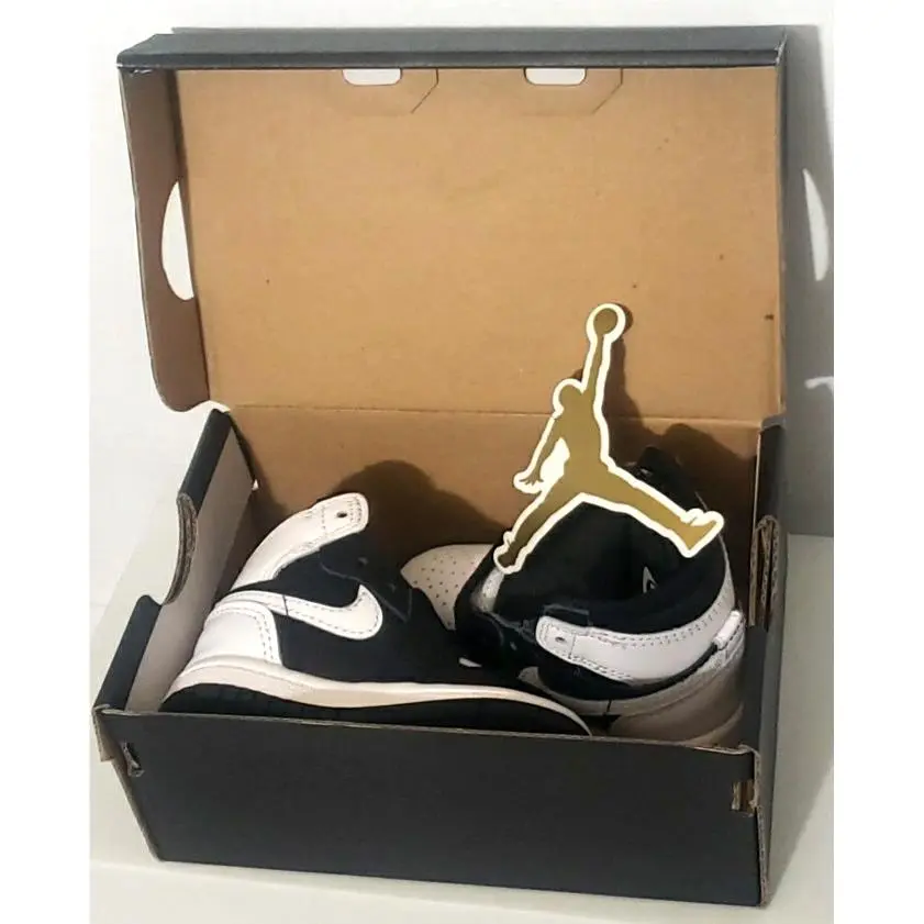 Jordan 1 Retro High OG TD Black White Toddler Shoes Size 4C Nike