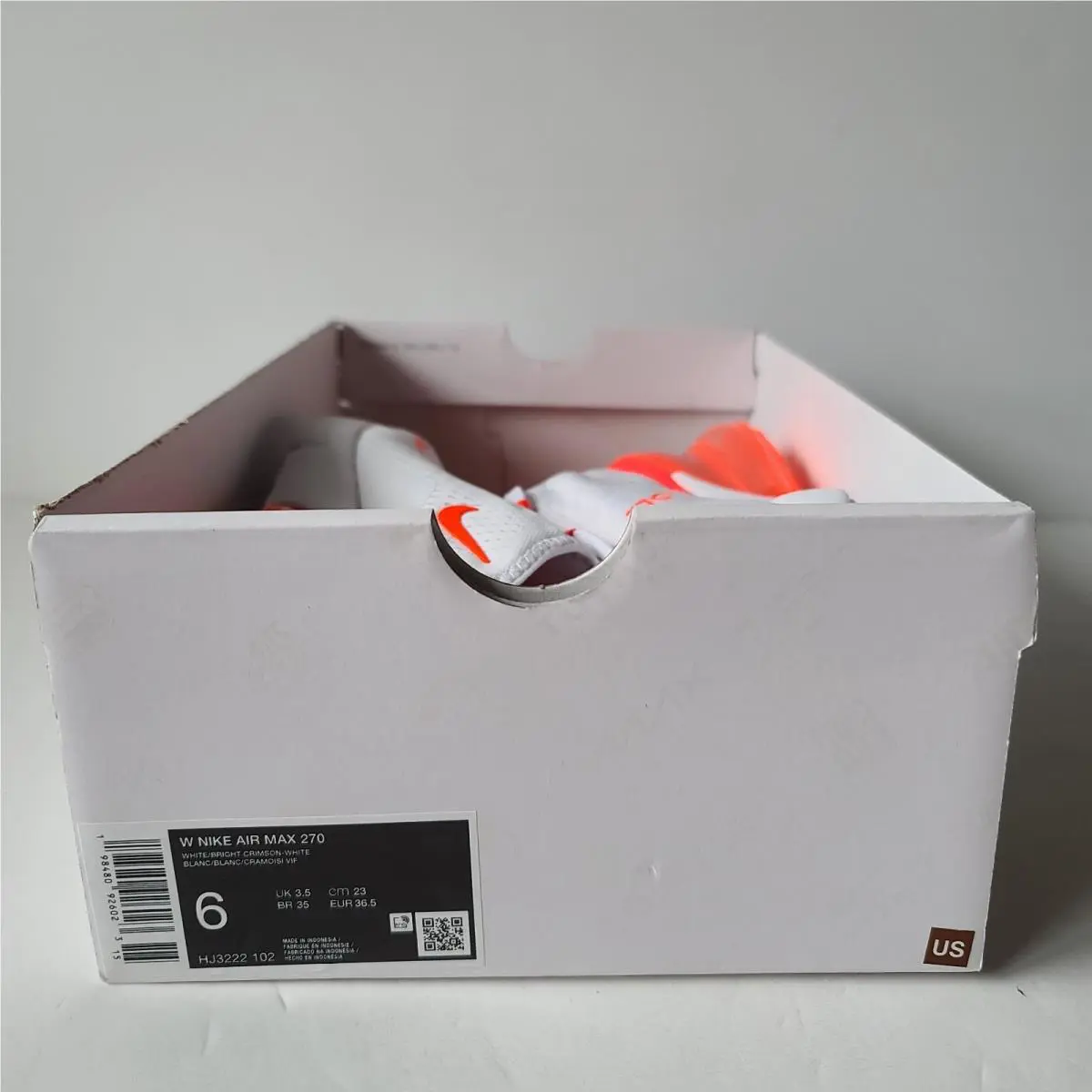 Nike shoes - Nike Air Max 270 - Air Max - HJ3222 102 - White/Bright Crimson (UPC: 198480920618) 0
