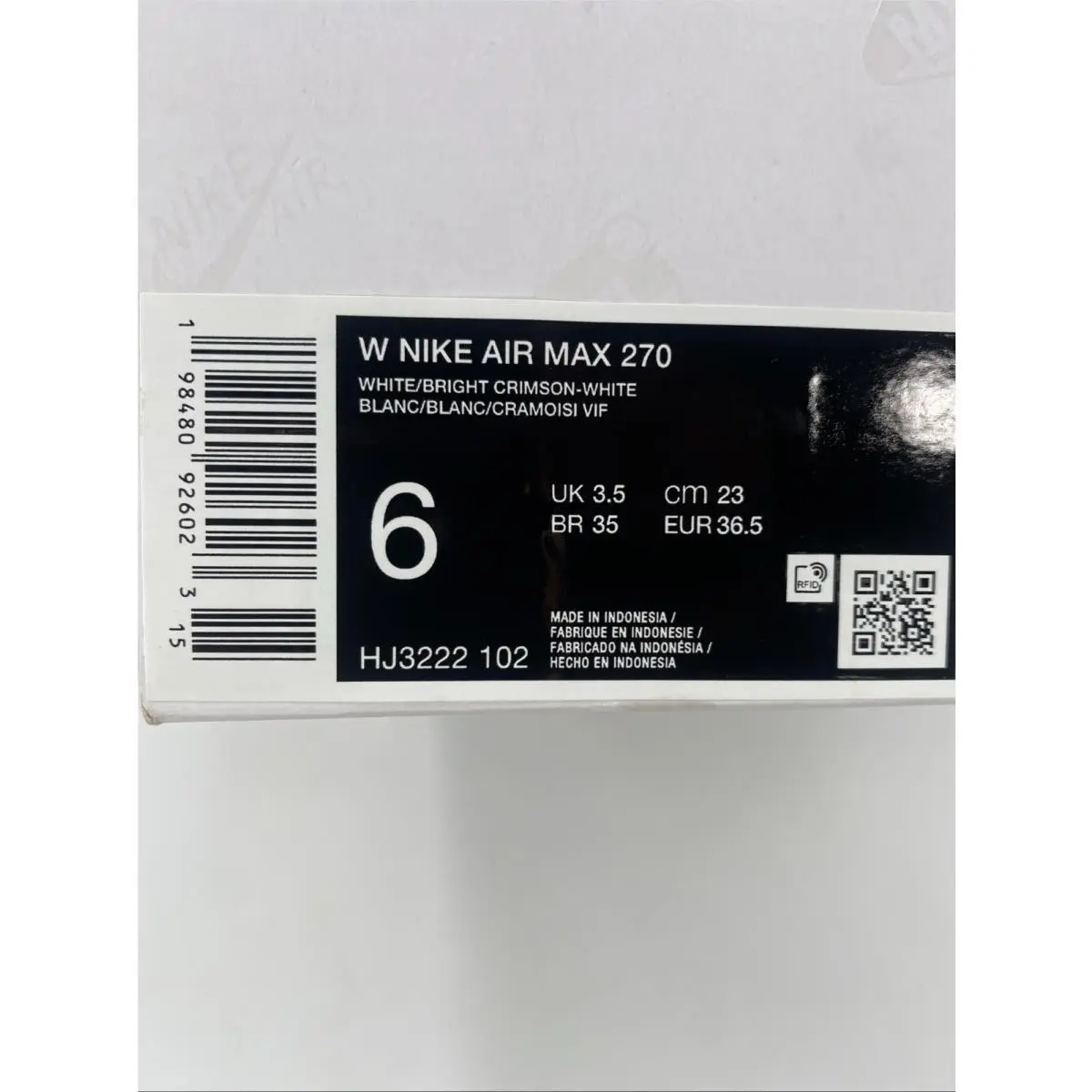 Nike shoes - Nike Air Max 270 - Air Max - HJ3222 102 - White/Bright Crimson (UPC: 198480926023) 8
