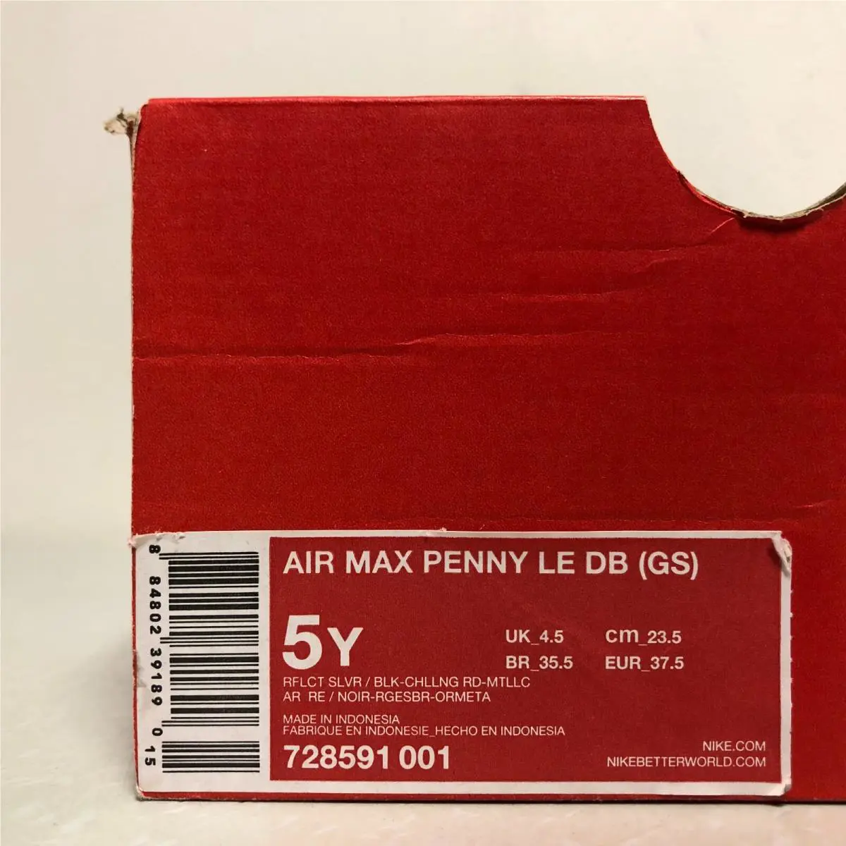 Nike shoes - Nike Air Max Penny - Air Max Penny - Rflct Silver/Black-Challenge Red-Metallic (UPC: 884802391890) 6