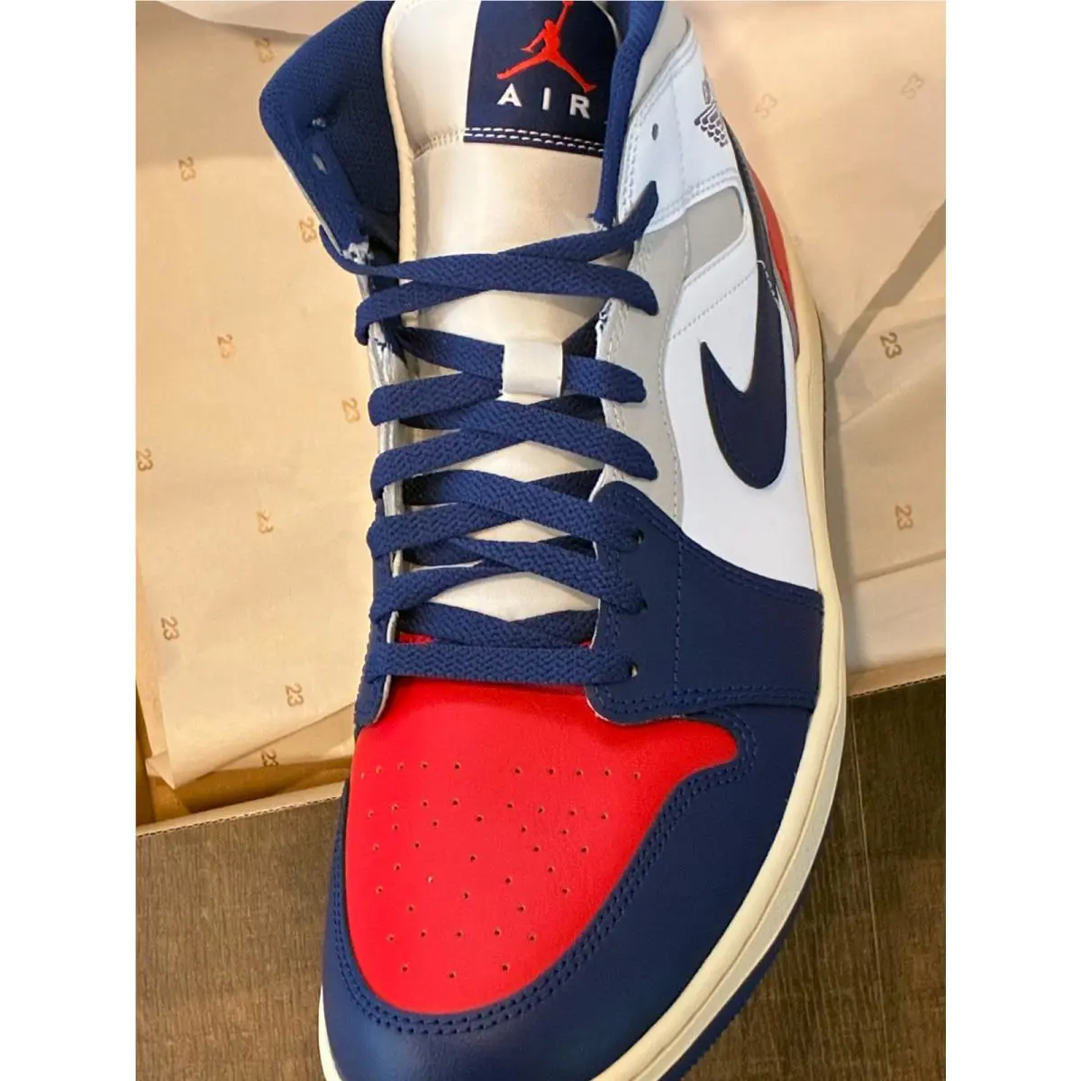 Nike shoes - Nike Air Jordan 1 MID - DQ8426-102 - White/ Deep Royal Blue 5