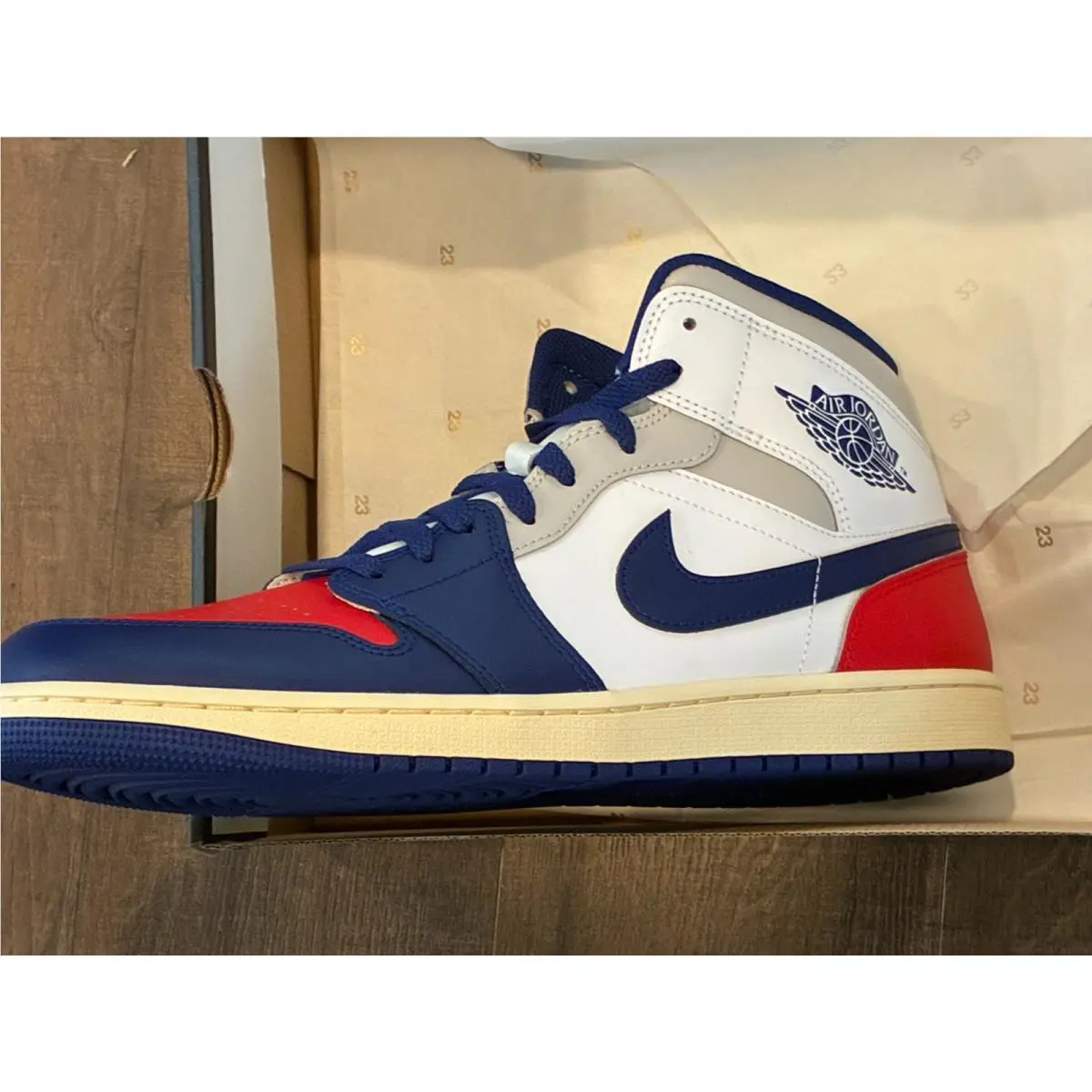 Nike shoes - Nike Air Jordan 1 MID - DQ8426-102 - White/ Deep Royal Blue 6