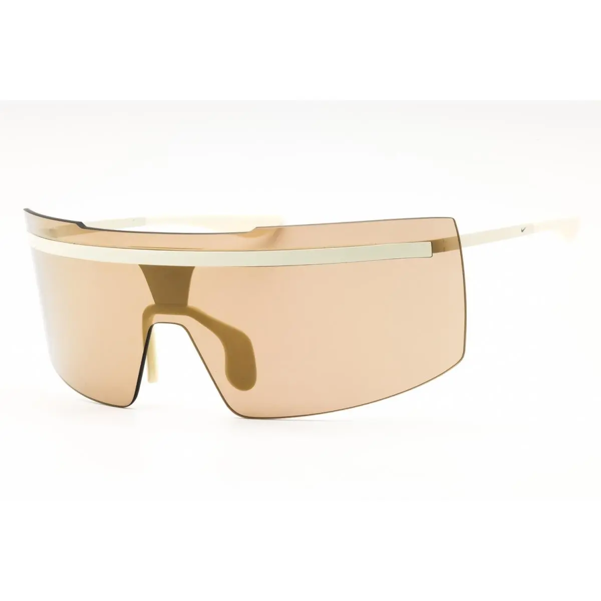 Nike Echo Shield M FD1884 113 Sunglasses Matte White Frame Gold Lenses 67mm