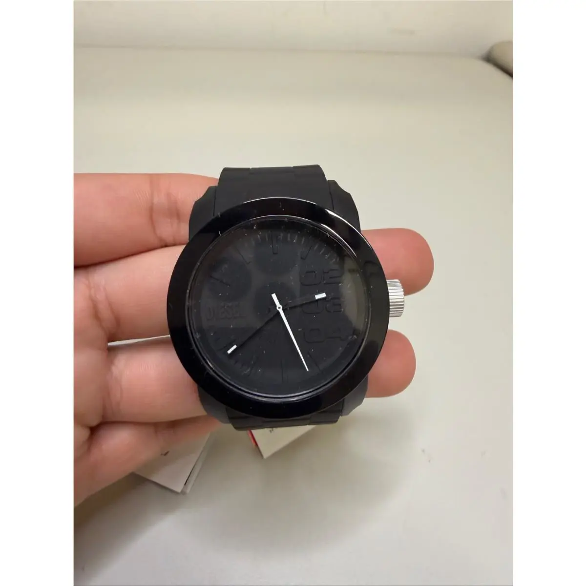 Diesel DZ1437 Black Mens Watch Silicone Strap Japan Movement