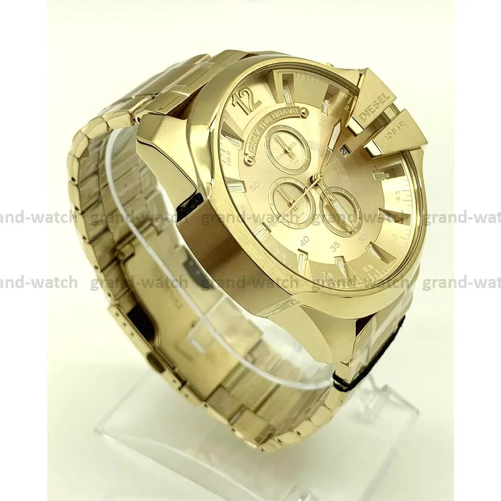 Diesel DZ4360 Men`s Mega Chief Chrono Champagne Stainless Steel Gold Watch