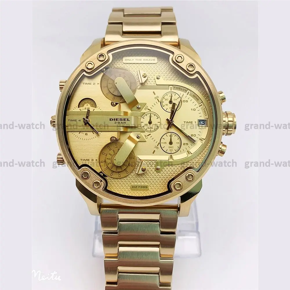 Diesel DZ7399‎ Mr. Daddy 2.0 Chronograph Gold Dial Bracelet Men`s Watch