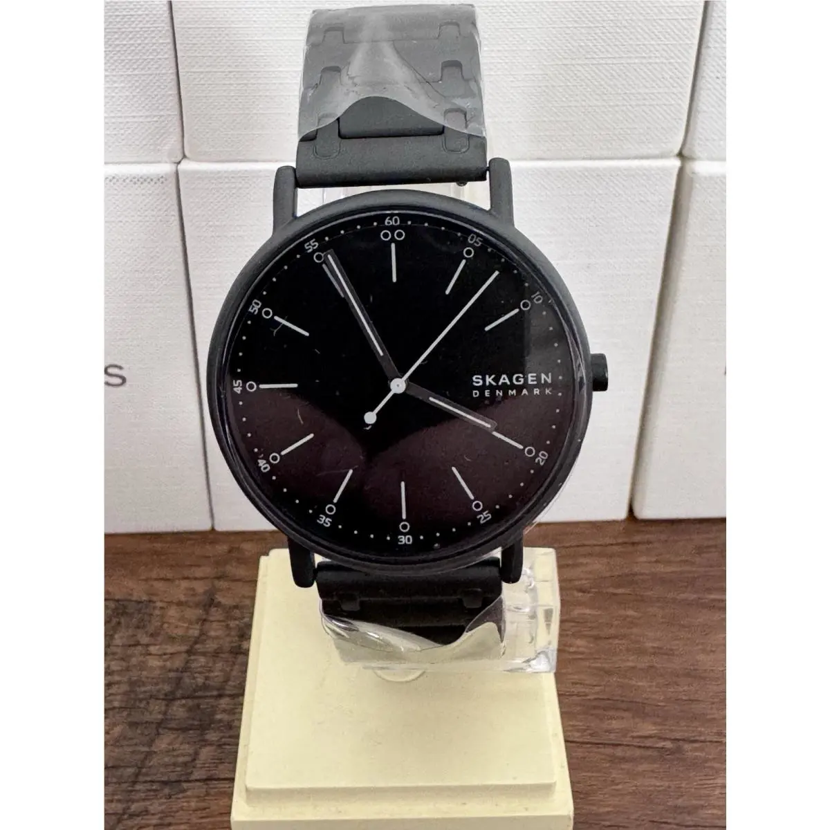 Skagen Men`s Signatur Three-hand Black Stainless Steel Watch SKW6914