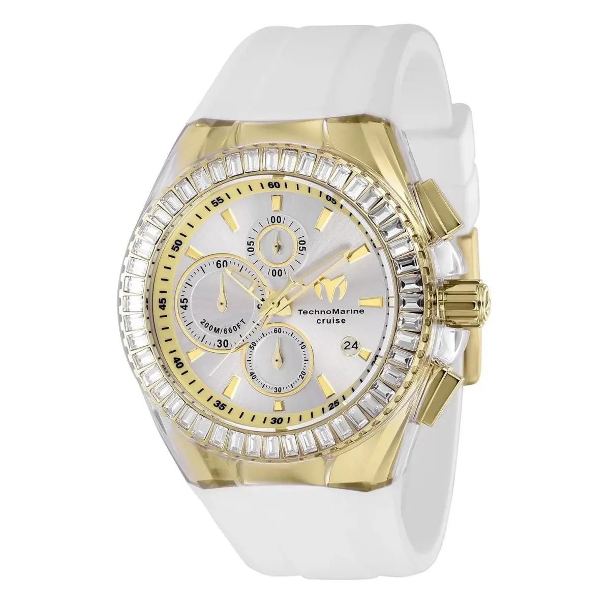 Technomarine Men`s TM-121154 Cruise Quartz Chronograph Silver Dial Watch - Dial: Silver, Band: Blue