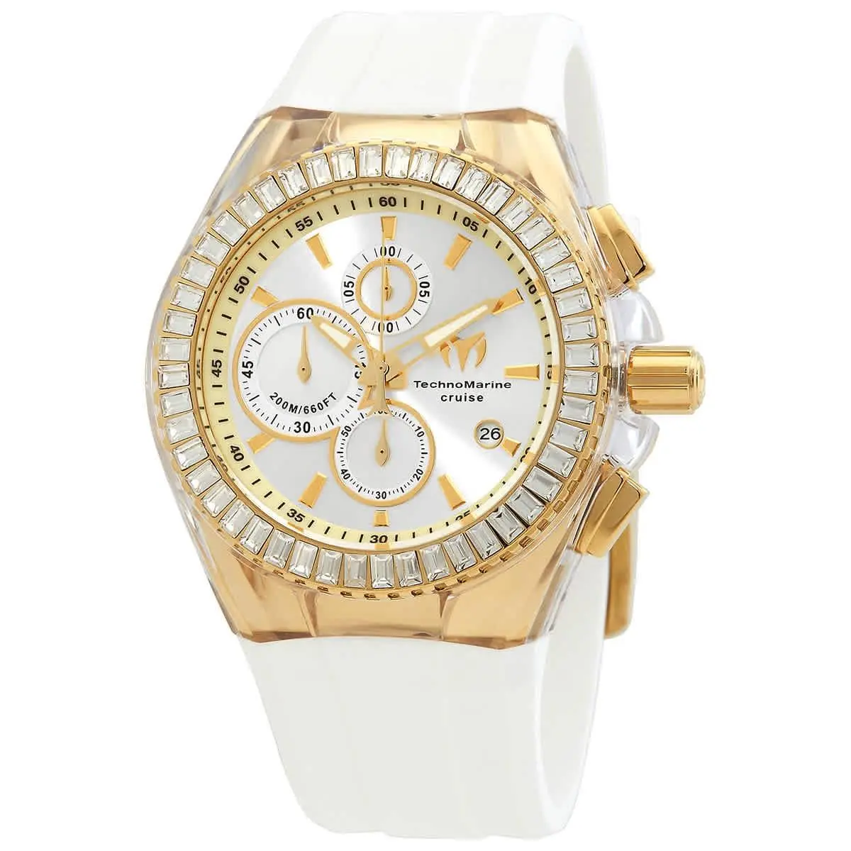 Technomarine Cruise Chronograph Quartz Crystal Silver Dial Men`s Watch TM-121154