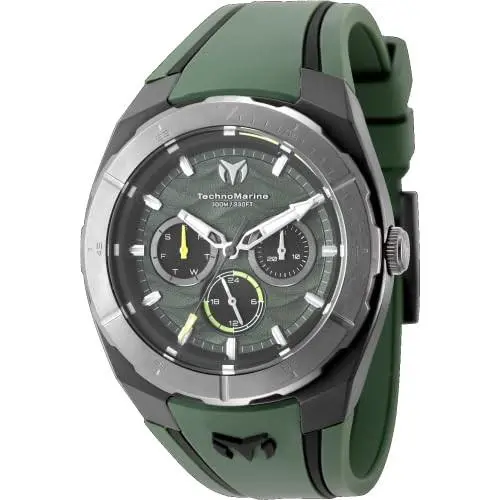 Technomarine Cruise Men 43.00mm SS Black Black+olive Green Dial VH63 Quartz