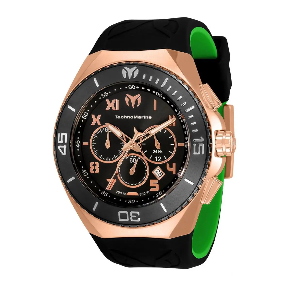 Watch Technomarine TM-220008 Manta Man 48 Stainless Steel - Dial: Rose gold, black, steel, Band: Green black