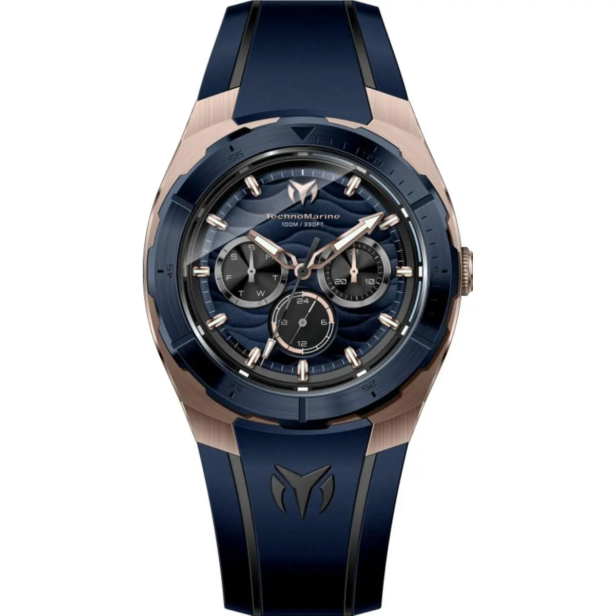 Technomarine Men`s Watch Cruise Blue and Black Dial Silicone Strap TM-125030 by TechnoMarine
