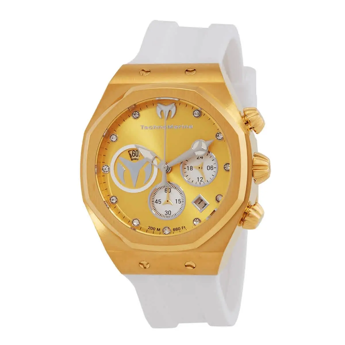 Technomarine TM-523008 Reef Gold and Silver Dial 40 mm Unisex Watch - White, Dial: Gold and Silver, Band: White
