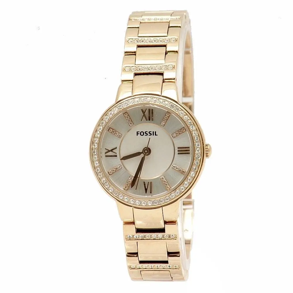Fossil Women`s Virginia ES3284 Rose Gold Stainless Steel Analog Watch