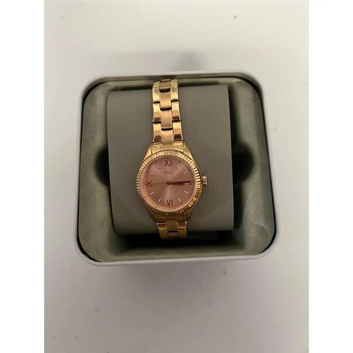 BQ3639 Rye Three-hand Date Rose Gold-tone Stainless Steel Watch by Fossil