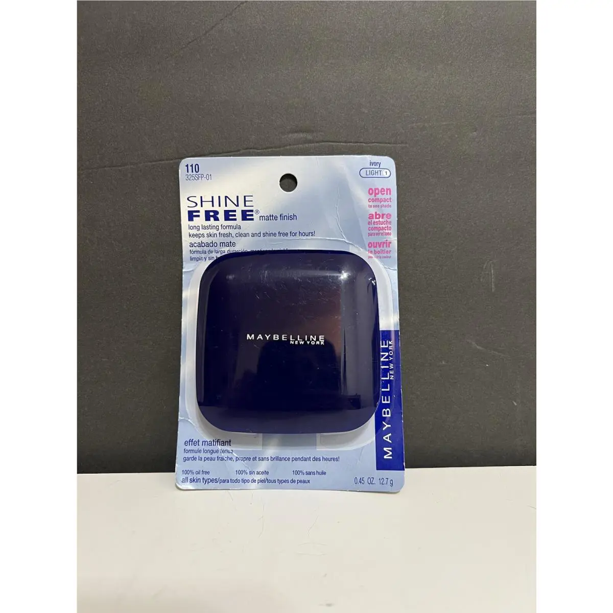 Maybelline Shine Free Matte Finish Pressed Powder Compact Shade 110 Ivory Light