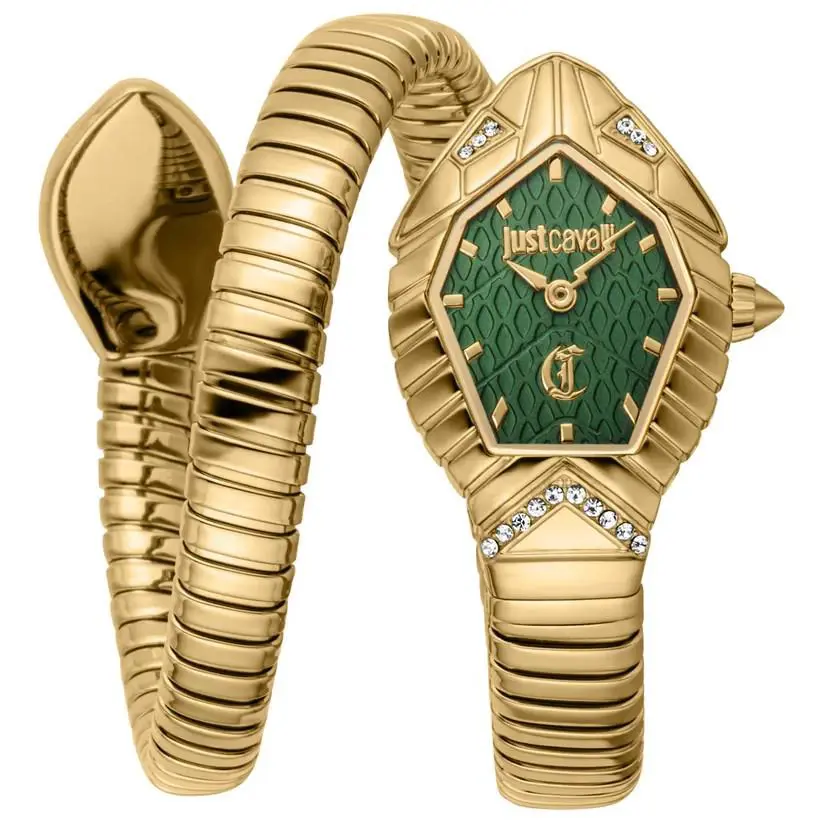 Women`s JC1L356M0035 Signature Snake Amalfi Gold Quartz Watch by Just Cavalli
