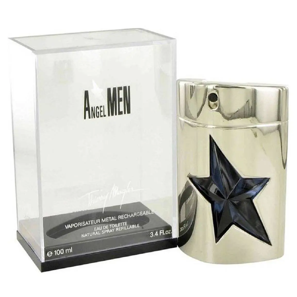 Thierry  Angel Men Metal Edition Cologne 3.4 oz Edt Rechargeable by Mugler