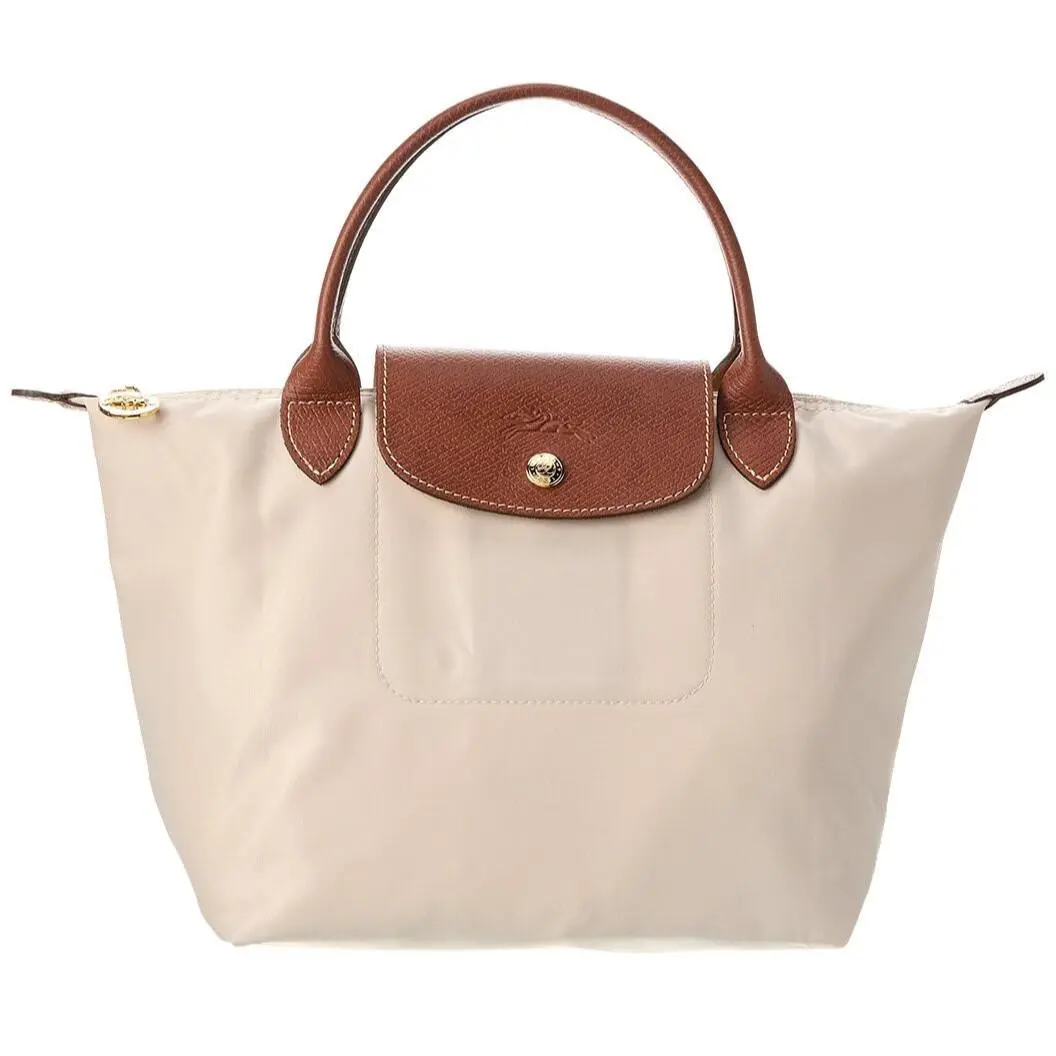 Longchamp Le Pliage Type S Small Handheld Tote Paper Off White