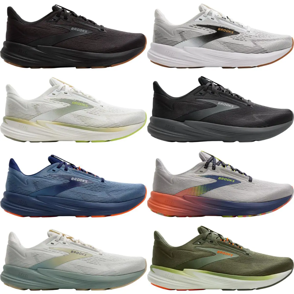 Brooks Revel 8 Men Running Shoe Size 7-14 Colors Athletic Sneaker - In Stock