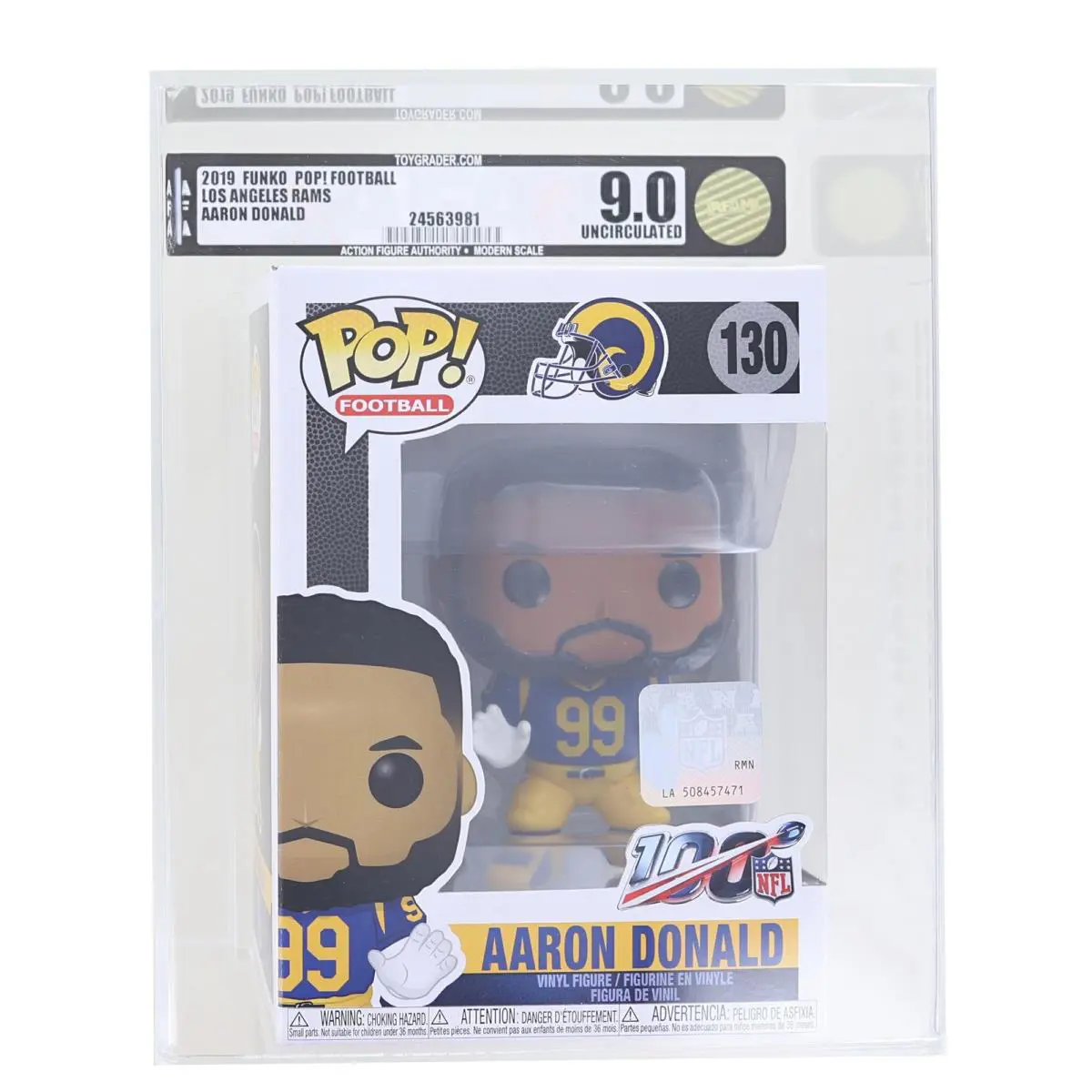LA Rams Nfl Funko Pop Vinyl Figure Aaron Donald Graded Afa 9.0