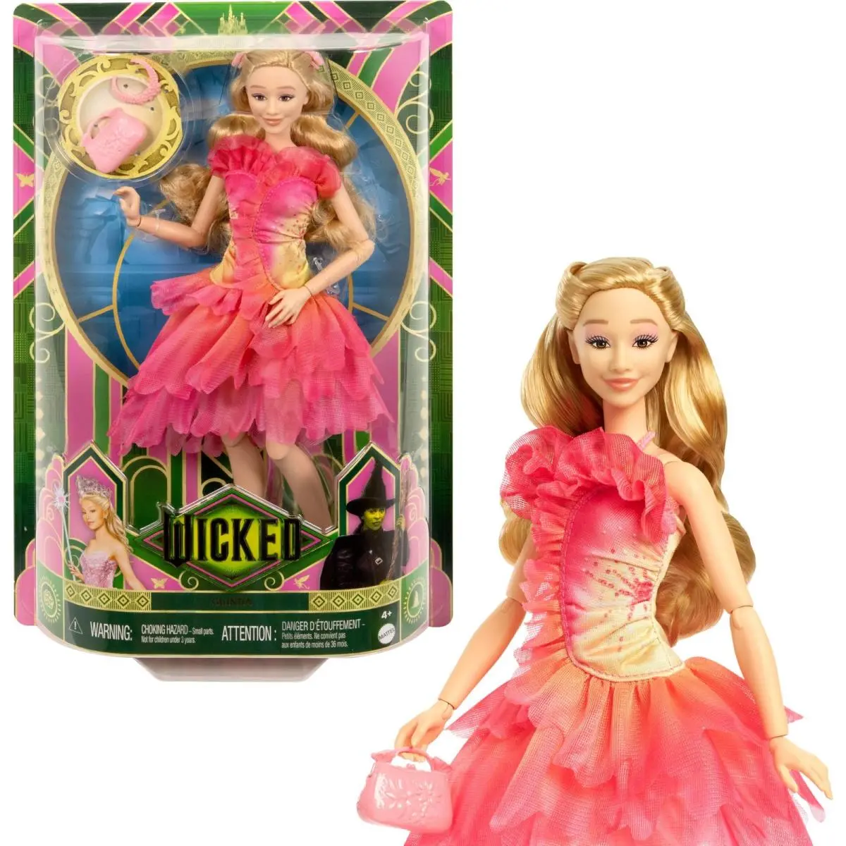 Mattel Universal Wicked Glinda Fashion Doll 11.4 Inches Tall Multicolor