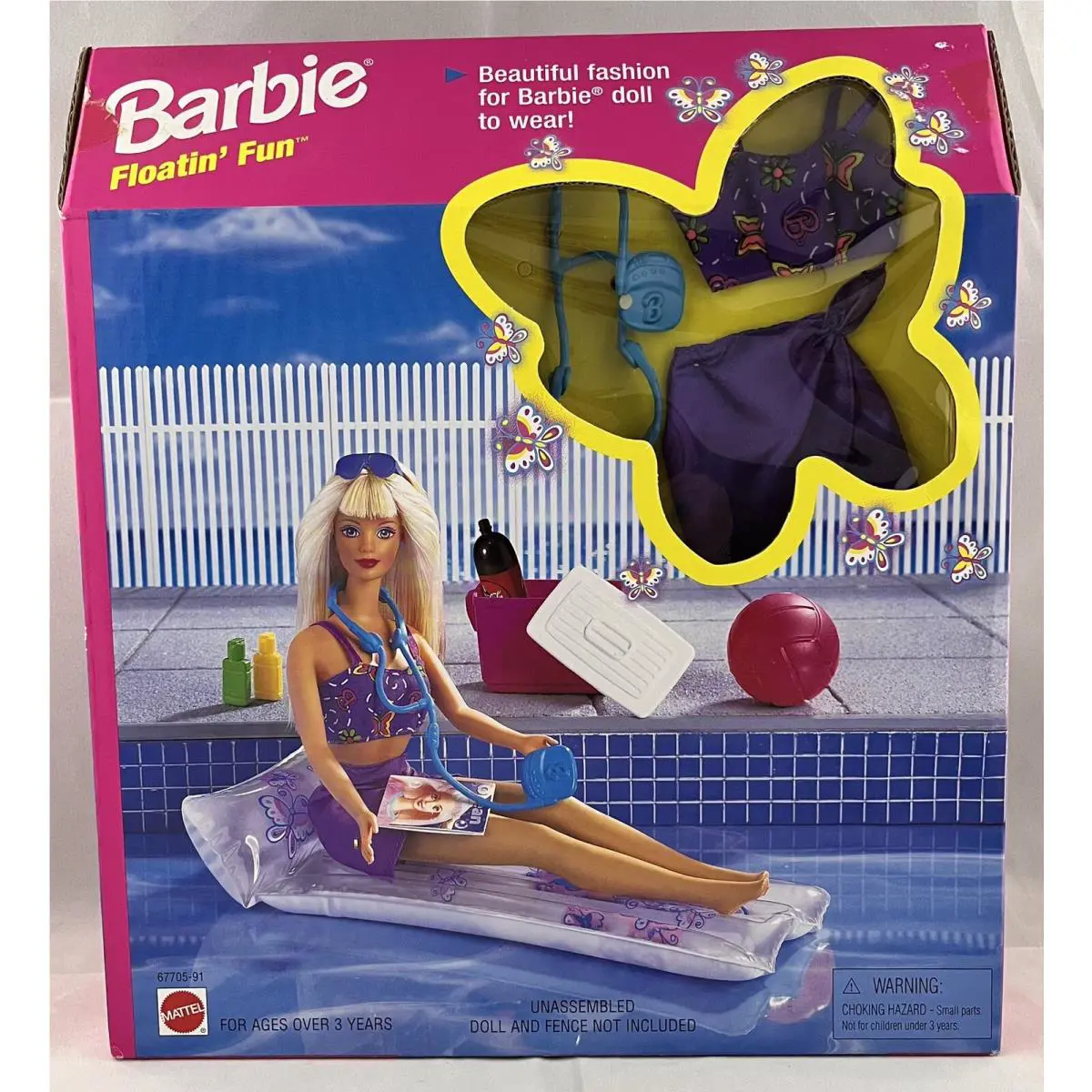 Vintage Mattel 1997 Barbie Pearl Beach Floating Fun Accessories