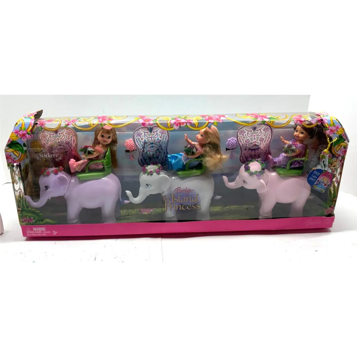 Barbie / Kelly as The Island Princess 2007 Rare K9242 Gift Set 3 Elephants