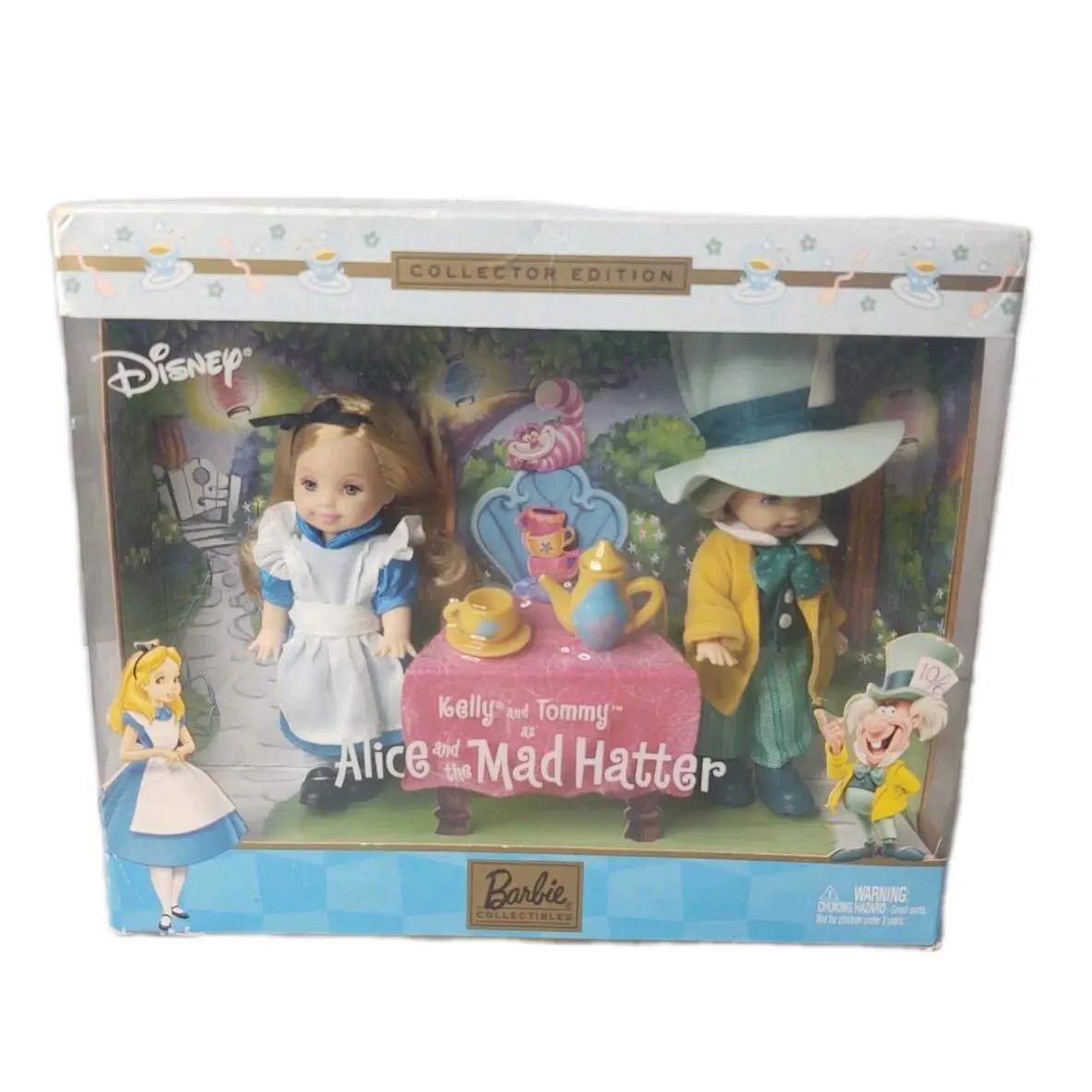 2002 Kelly Tommy Alice in Wonderland Mad Hatter Disney Barbie Set 57577 Nrfb