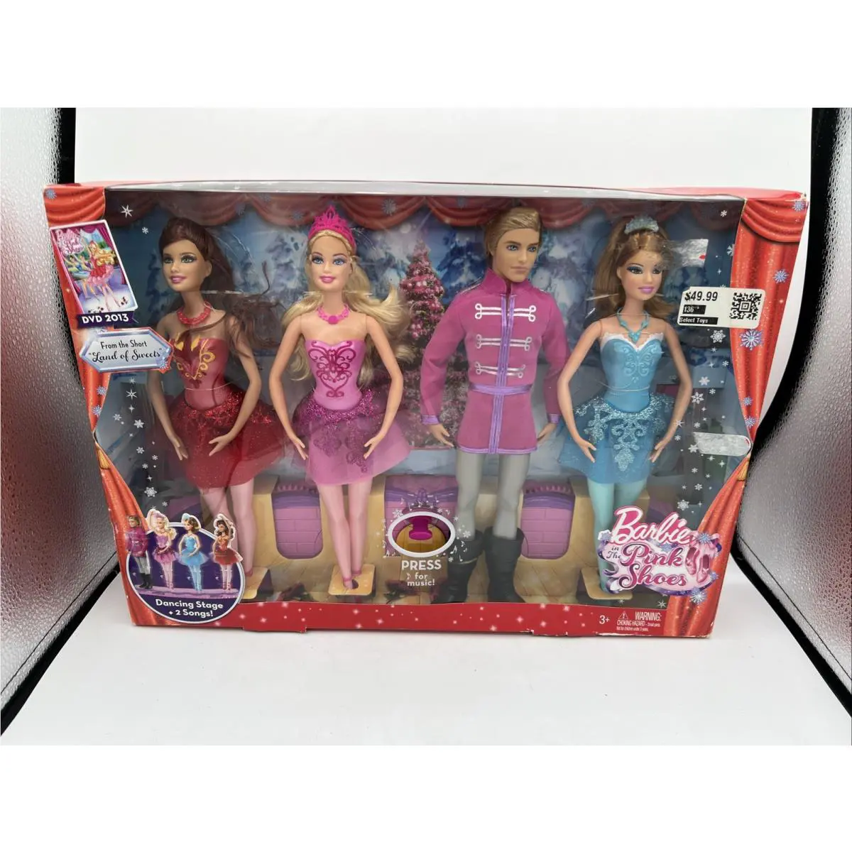 Barbie In The Pink Shoes Dolls with Dancing Stage - Land Of Sweets Movie- Nos