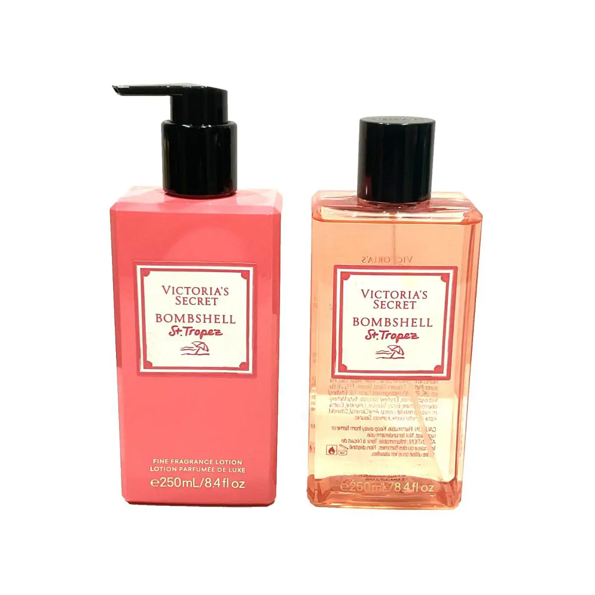 Lot of 2 Victoria`s Secret Bombshell St. Tropez Fragrance Body Mist Lotion by Victoria's Secret