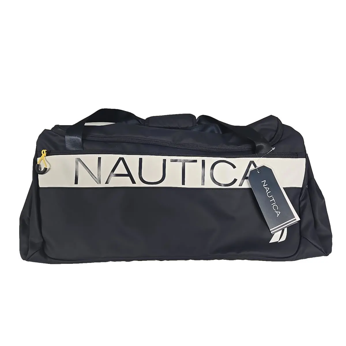 Nautica Sport Duffle Bag 24 Inch Navy Blue Logo Shoulder Strap Travel Gym