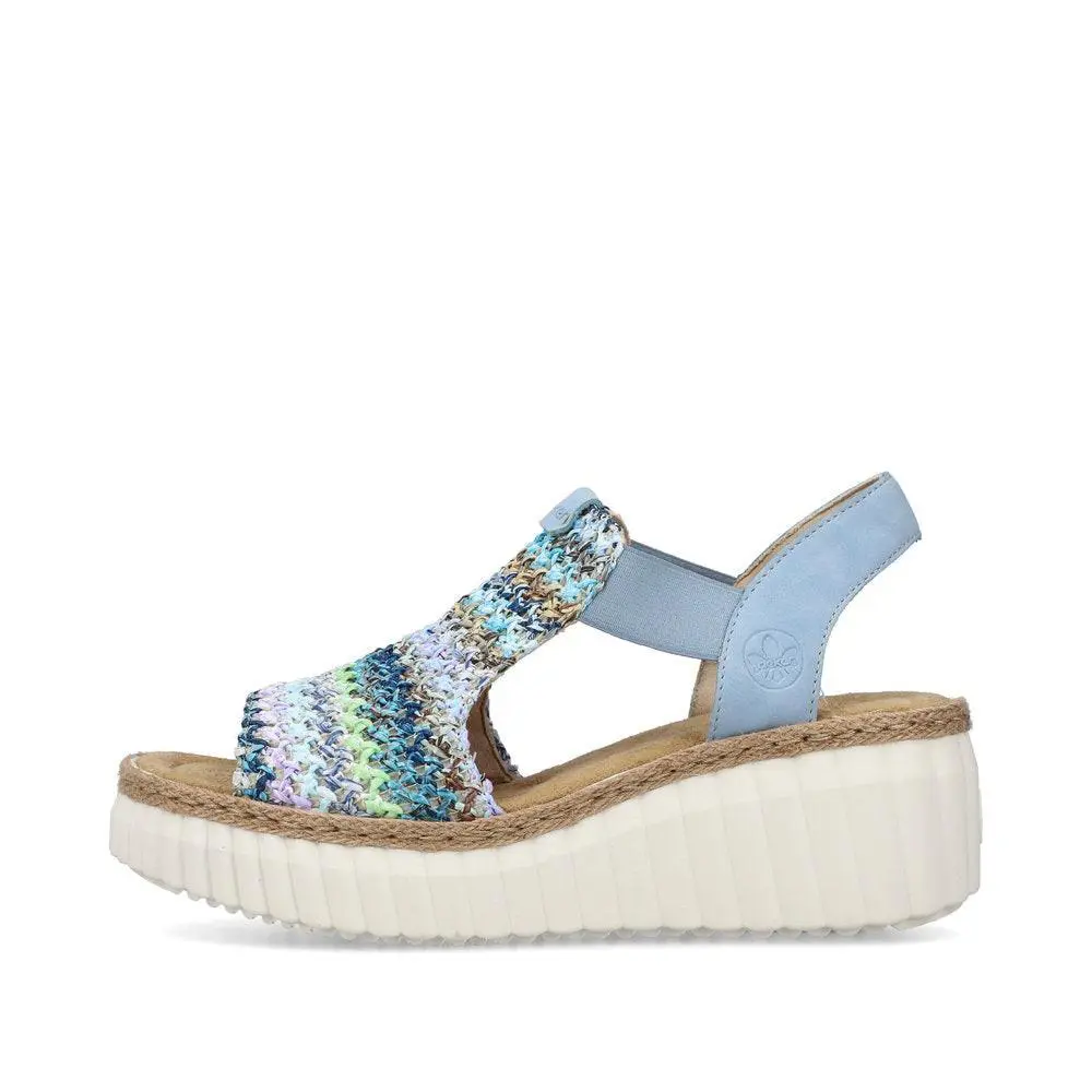 Rieker shoes - Blau-multi/Aqua 1