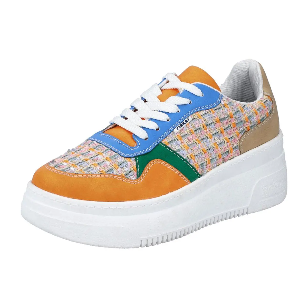 Rieker shoes - Carrot/Pastell-orange/Blau/Sma 0