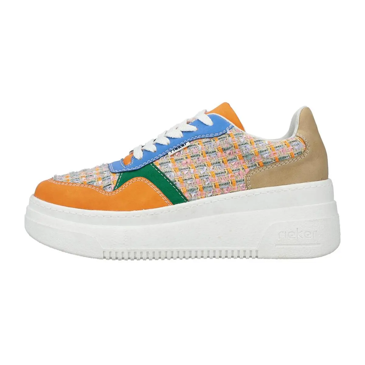 Rieker shoes - Carrot/Pastell-orange/Blau/Sma 2