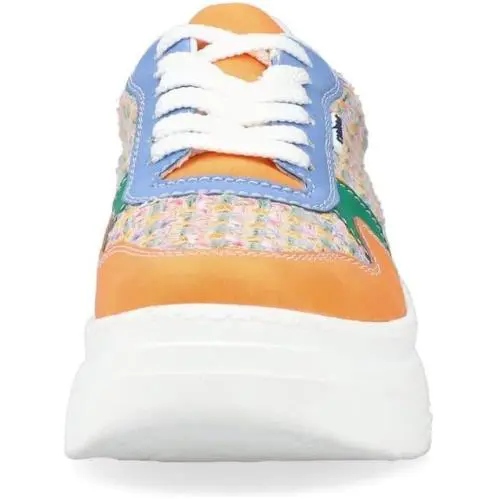 Rieker shoes - Carrot/Pastell-orange/Blau/Sma 3