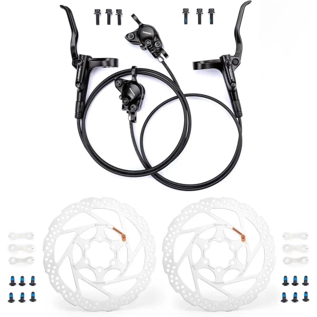 Shimano Altus MT200 Hydraulic Disc Brakes Set Front Rear+ RT56-160-180mm Rotor