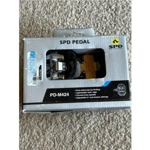 Shimano PD-M424 Spd Dual Sided Mountain Bike Pedals Black Silver Mtb Bmx