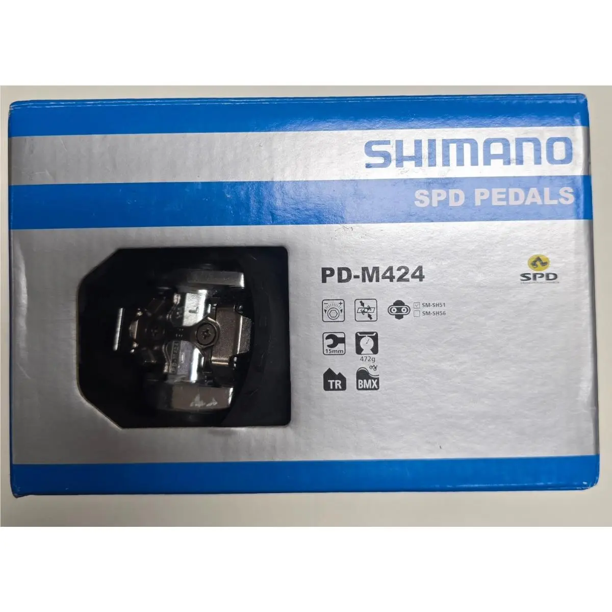 Shimano PD-M424 Spd Mountain Bike Pedals Platform Clipless Black Silver