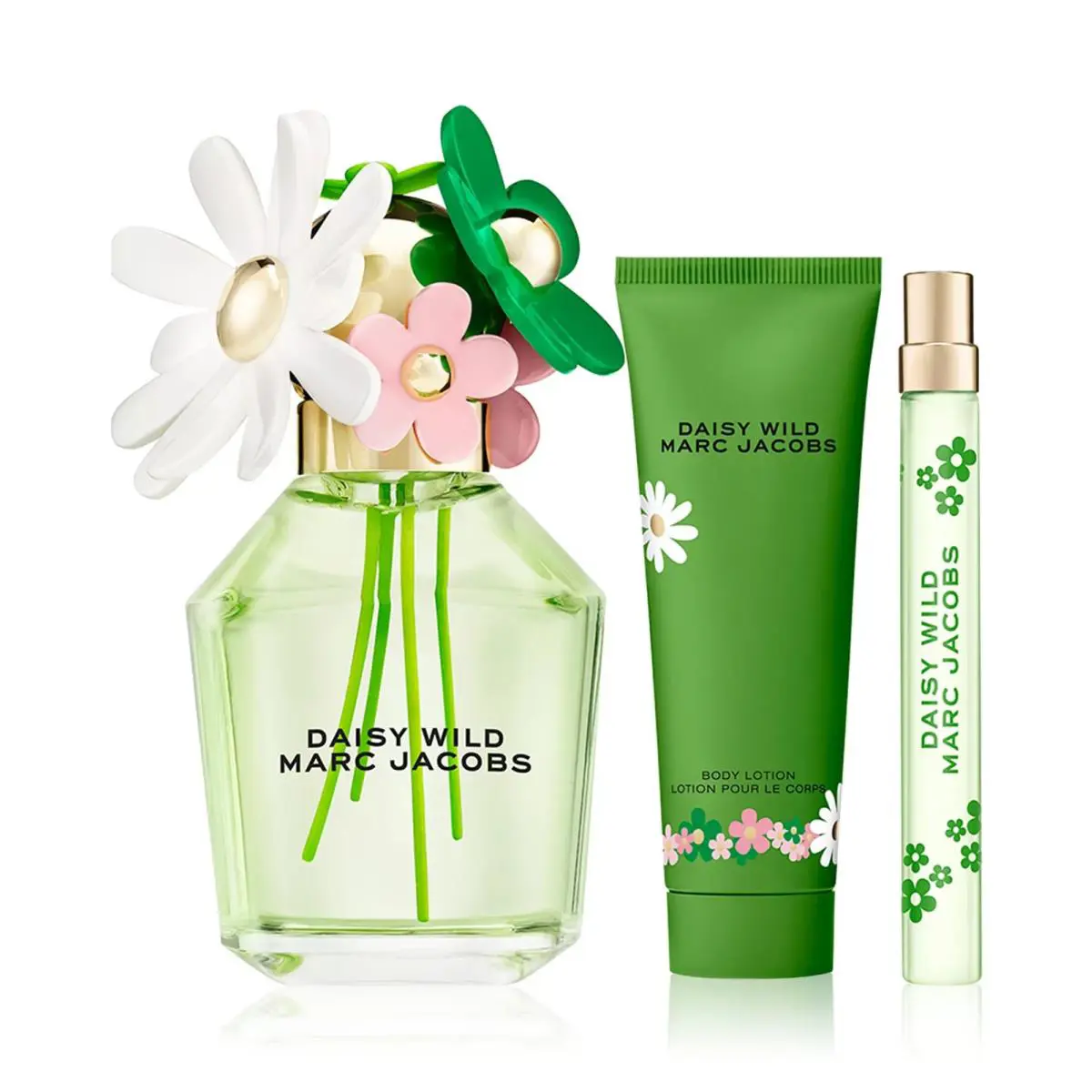 Marc Jacobs Daisy Wild Eau de Parfum Gift Set –3-Pc Parfum+body Lotion+tvl Spray